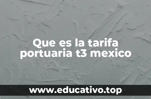 Que es la tarifa portuaria t3 mexico