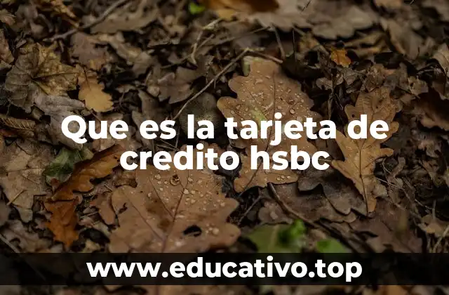 Que es la tarjeta de credito hsbc