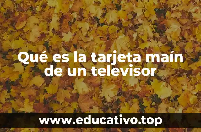 Qué es la tarjeta maín de un televisor