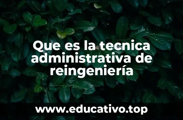 Que es la tecnica administrativa de reingeniería