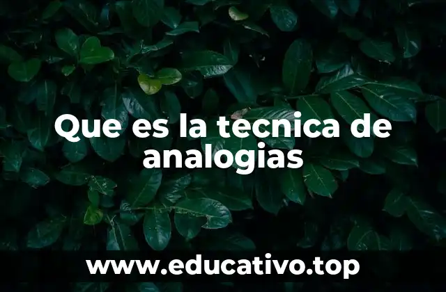Que es la tecnica de analogias
