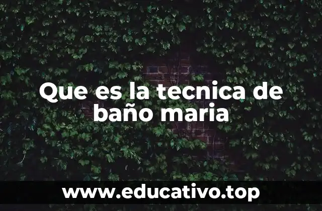 Que es la tecnica de baño maria