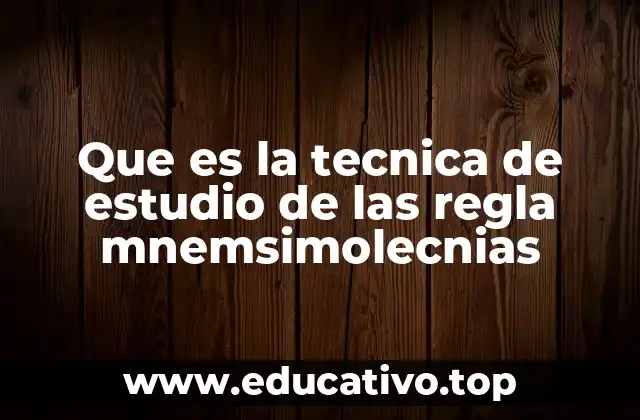 Que es la tecnica de estudio de las regla mnemsimolecnias