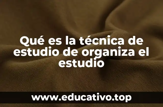 Qué es la técnica de estudio de organiza el estudio