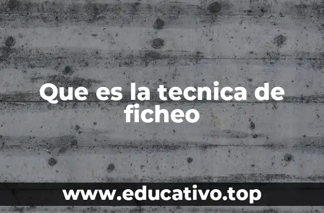 Que es la tecnica de ficheo