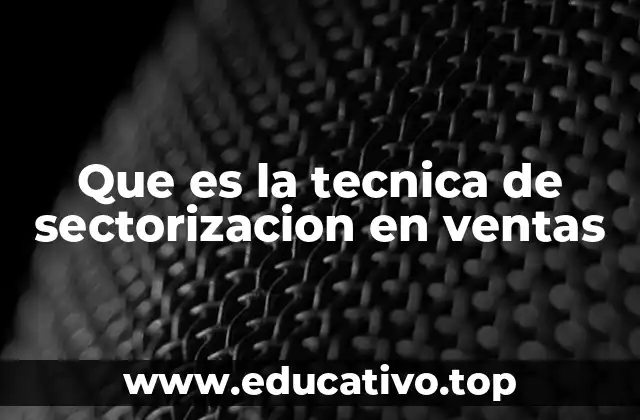 Que es la tecnica de sectorizacion en ventas