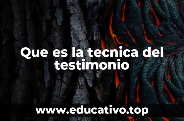 Que es la tecnica del testimonio