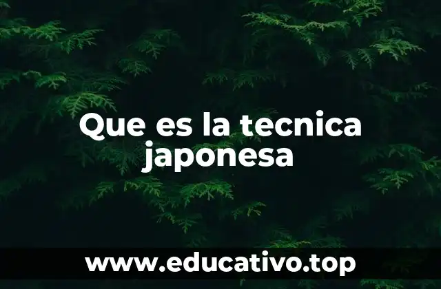Que es la tecnica japonesa