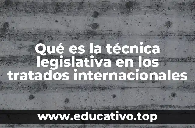 Qué es la técnica legislativa en los tratados internacionales