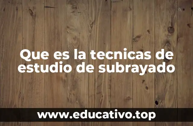 Que es la tecnicas de estudio de subrayado
