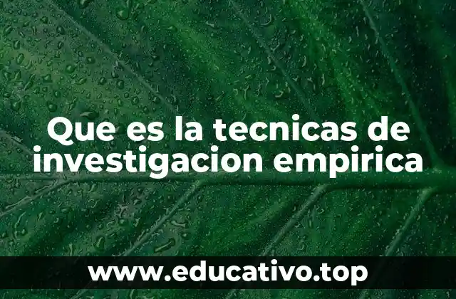 Que es la tecnicas de investigacion empirica