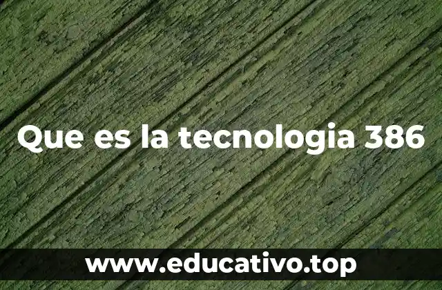 Que es la tecnologia 386