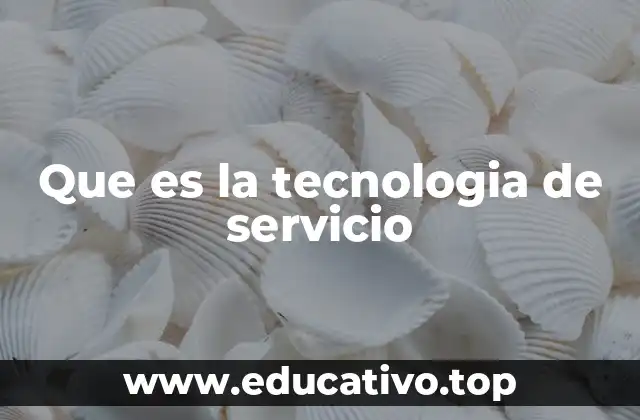 Que es la tecnologia de servicio