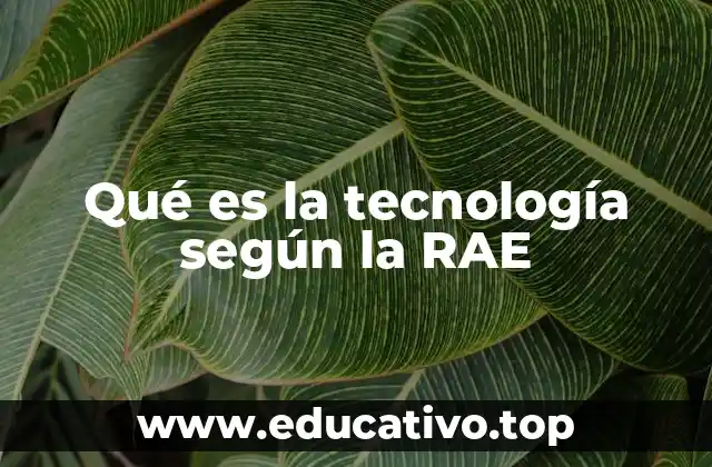 Qué es la tecnología según la RAE