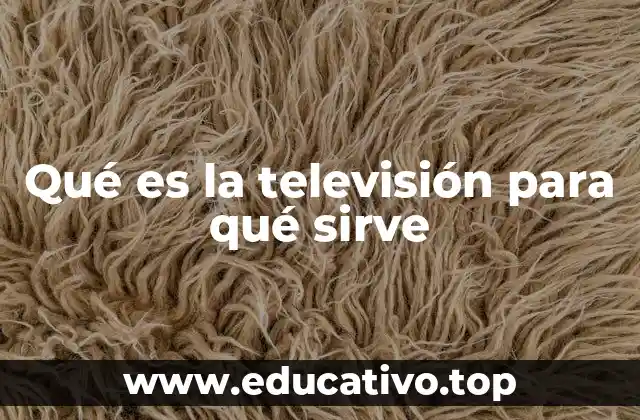 Qué es la televisión para qué sirve