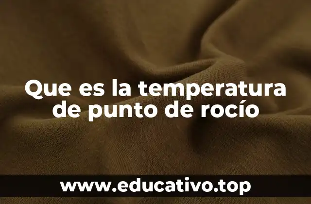 Que es la temperatura de punto de rocío