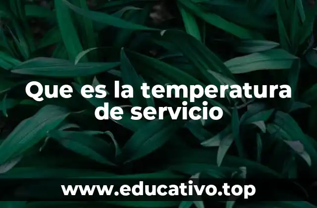 Que es la temperatura de servicio