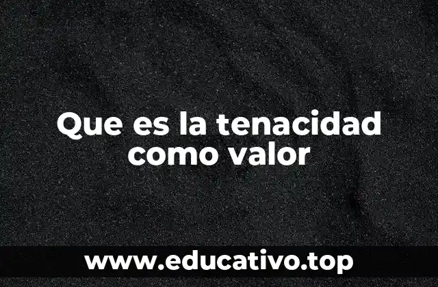 Que es la tenacidad como valor
