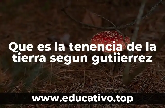 Que es la tenencia de la tierra segun gutiierrez