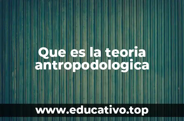 Que es la teoria antropodologica