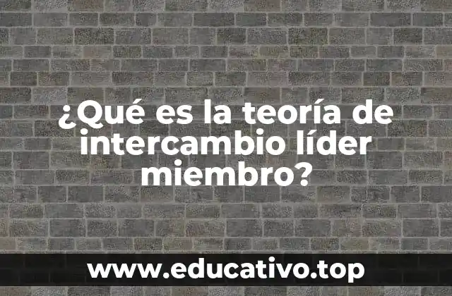 ¿Qué es la teoría de intercambio líder miembro?
