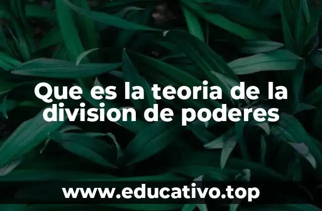Que es la teoria de la division de poderes
