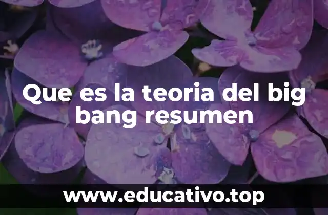 Que es la teoria del big bang resumen