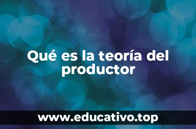 Qué es la teoría del productor