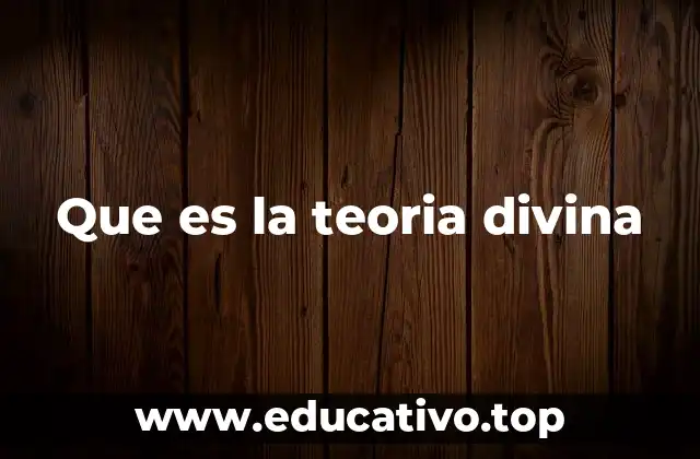 Que es la teoria divina