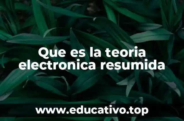 Que es la teoria electronica resumida