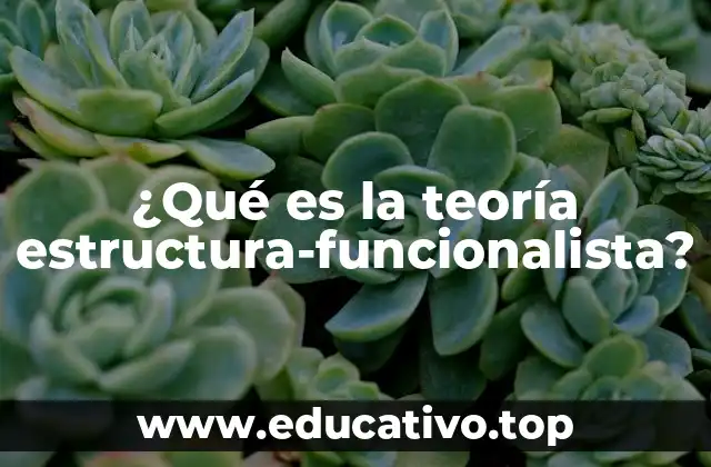 ¿Qué es la teoría estructura-funcionalista?
