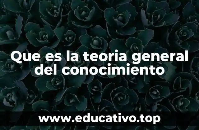 Que es la teoria general del conocimiento