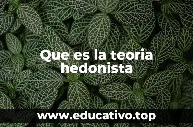 Que es la teoria hedonista
