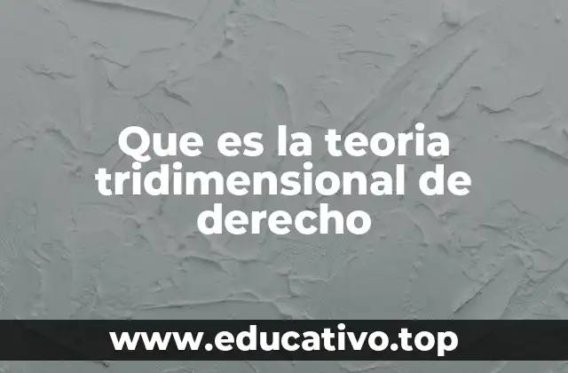 Que es la teoria tridimensional de derecho