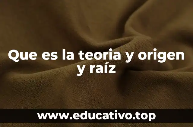 Que es la teoria y origen y raíz
