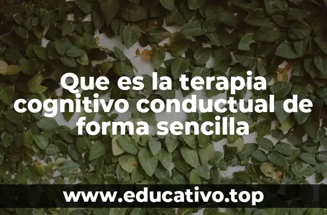 Que es la terapia cognitivo conductual de forma sencilla