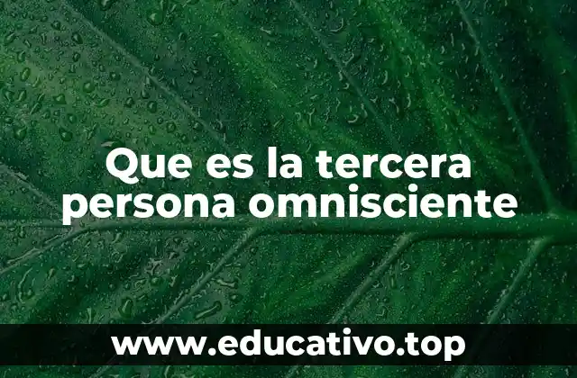 Que es la tercera persona omnisciente