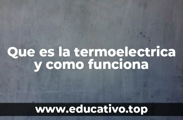 Que es la termoelectrica y como funciona