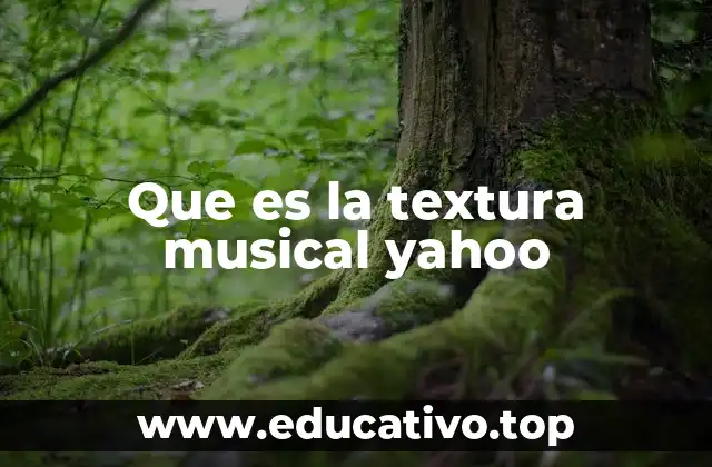 Que es la textura musical yahoo