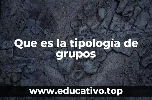 Que es la tipología de grupos