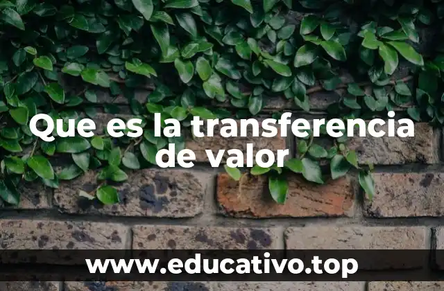 Que es la transferencia de valor
