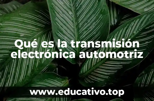 Qué es la transmisión electrónica automotriz