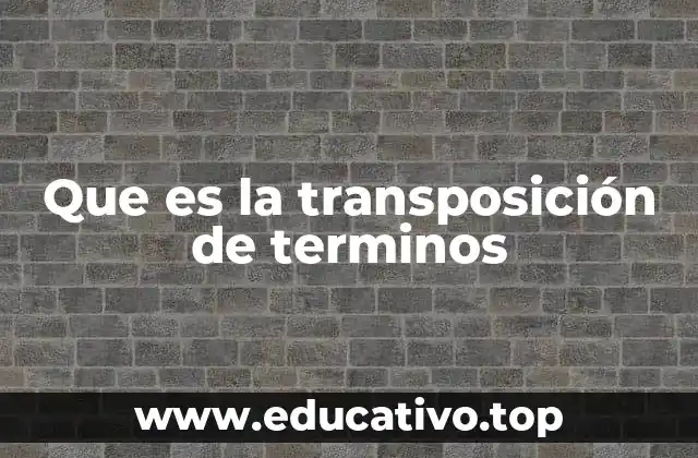Que es la transposición de terminos