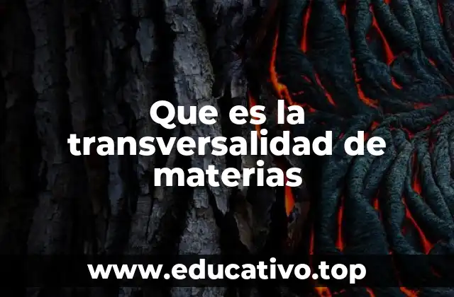 Que es la transversalidad de materias