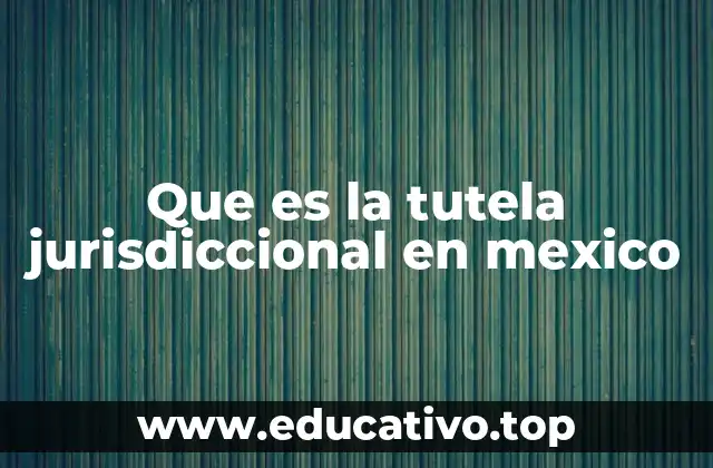 Que es la tutela jurisdiccional en mexico