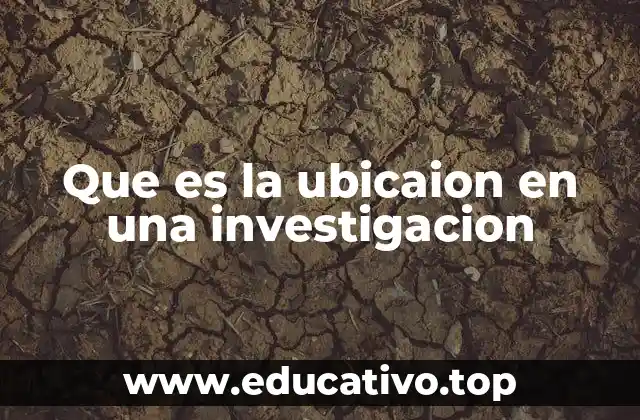 Que es la ubicaion en una investigacion