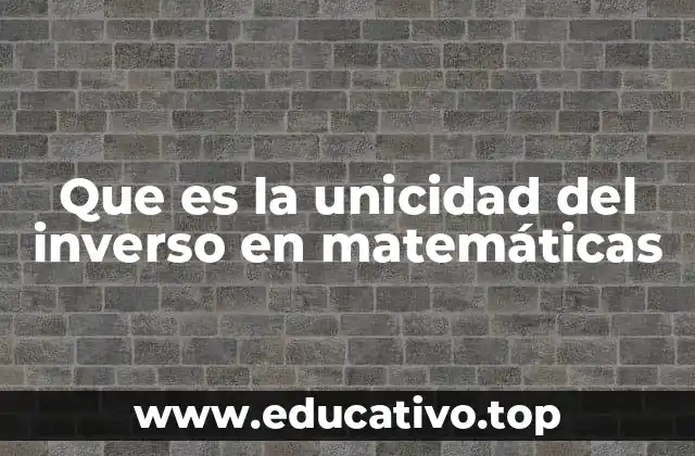 Que es la unicidad del inverso en matemáticas