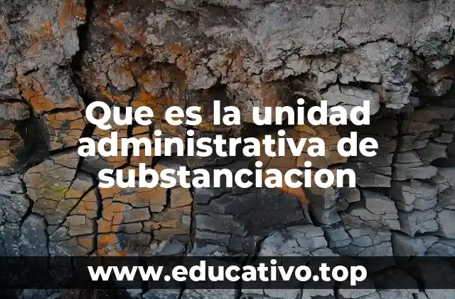Que es la unidad administrativa de substanciacion