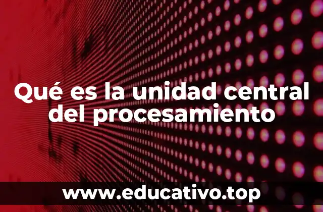 Qué es la unidad central del procesamiento