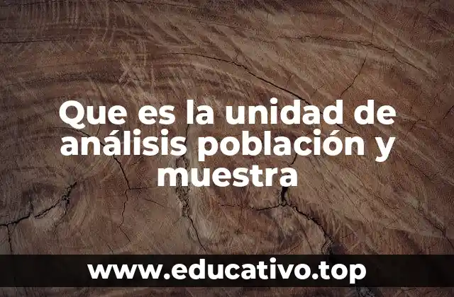 Que es la unidad de análisis población y muestra